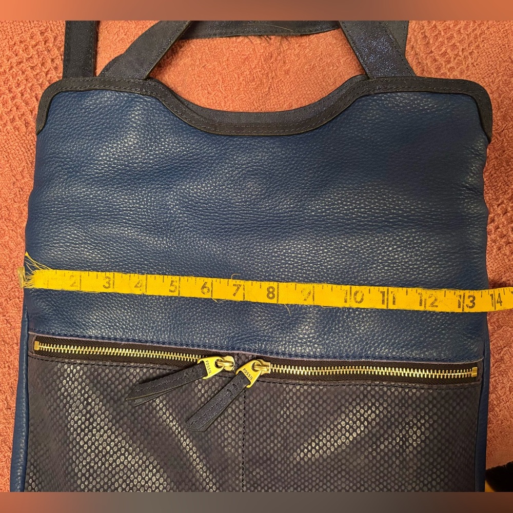 Fossil Erin Leather Foldover Tote/crossbody Bag - Picture 8 of 9